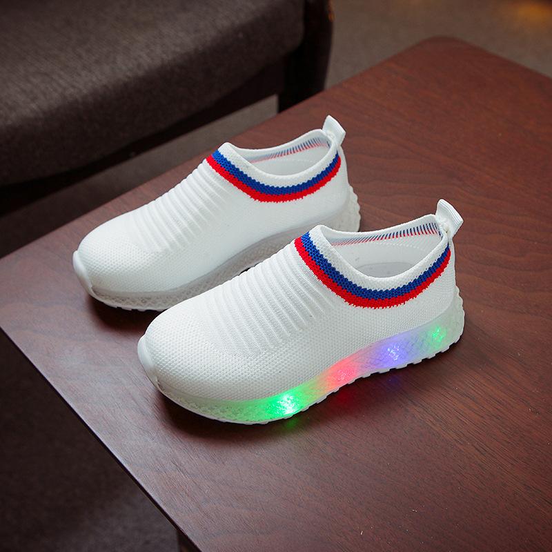Детская обувь со светодиодами Детская обувь со светом Tenis Led Infantil Для мальчиков Светящаяся обувь со светодиодами Детские светящиеся кроссовки Обувь для малышей 21