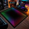 Color Splash Game Controller Gaming Rug Black Background Gamer Print Boys Playroom Carpet