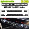 A/C Heater Button 12/14pcs Key Caps Repair Kit Switch Cover For BMW 5/6/7 Series F01 F02 F06 F07 F10 F11 F12 F13 GT