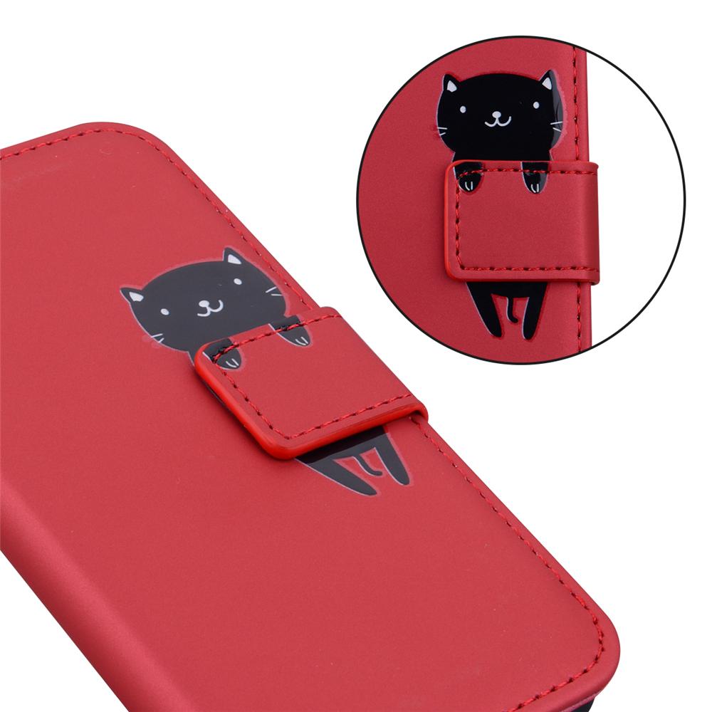 Skórzane etui z klapką do telefonu xiaomi 11 POCO X3 10T Redmi Note 9 8 Pro 7A 8A 8T 9A 9C z kreskówkowym kotem, zwierzątkiem, portfel, etui na telefon fundas