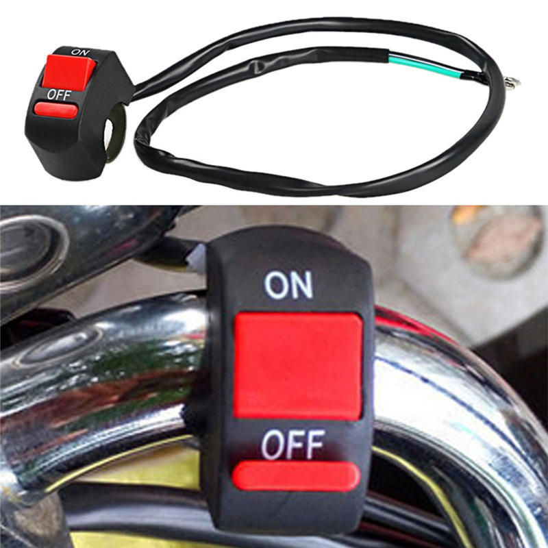 Universal Handlebar Motorcycle Switch ON-OFF Button LED Angel Eyes Light Switch