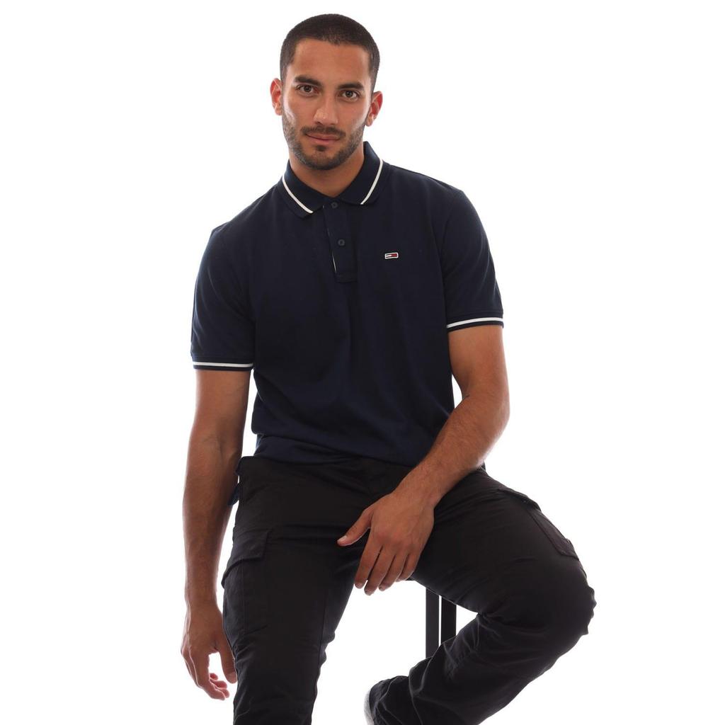 Tommy Jeans Herren Regular Poloshirt mit Streifen