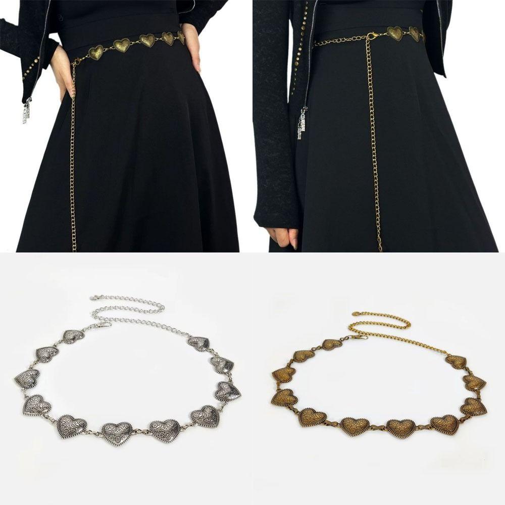 Heart Shape Meta Waist Chain Luxury Design Suit Coat Waist Chain Fashion Dress Waist Chain