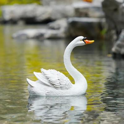 Floating Swan Garden Fountain Sculpture