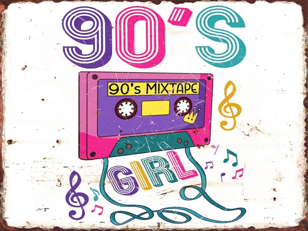 Vintage S Tape Cassette Metal Tin Sign Retro Wall Decor for Home Hallway Bedroom Living Room Iron Painting Plaque