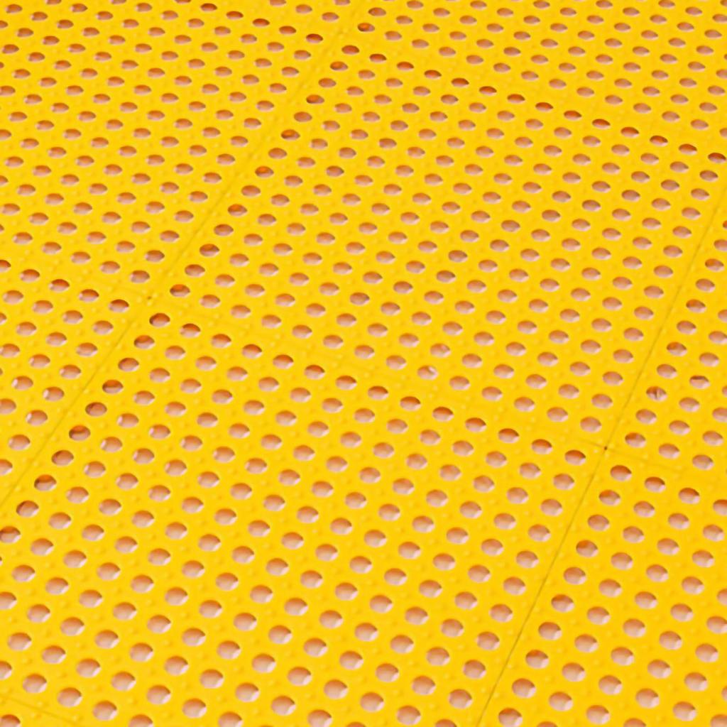 10PCS Suction Cup Floor Mats Anti Slip Plastic Mosaic Bath Mat for Kitchen Bathroom Yellow