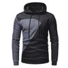 Men's Casual Patchwork Sports Sweatshirt Long Sleeve Hooded Pullover Top