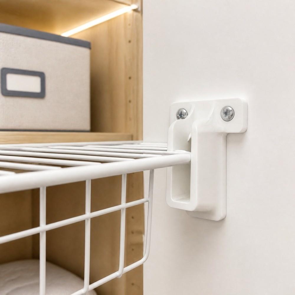 12pcs With Screws Wire Shelf Wall Bracket White Wire Rack Side Bracket Storage Shelves