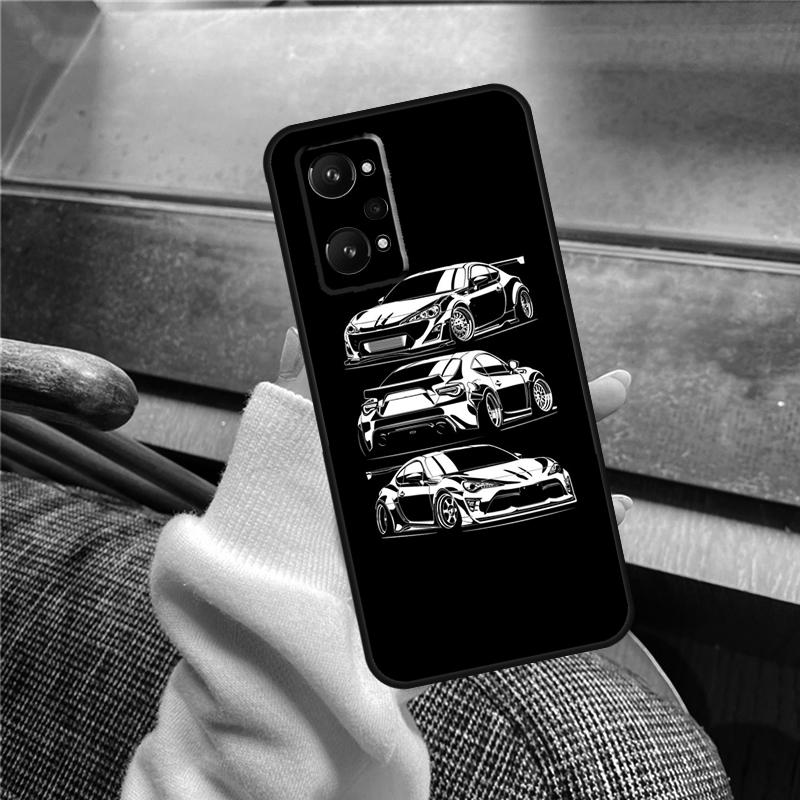 Japan JDM Car Case For Realme 12 Pro Plus 11 13 14 C63 C61 C55 C51 C53 C25 C65 C67 C71 C75 GT6 GT7 15 Pro
