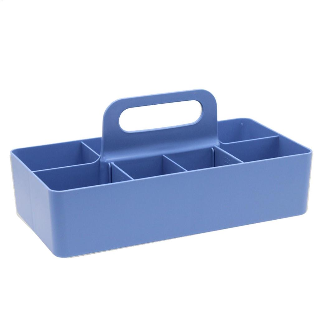 Mehrfach-Fächer-Aufbewahrungsbox mit Griff, Trennwand, Tischkorb, Kunststoff-Aufbewahrungsbox, Organizer für Badezimmer, Schüler, Schulbedarf