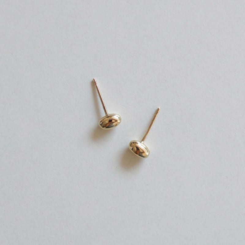 modernlike 14k gold small oval ball earrings