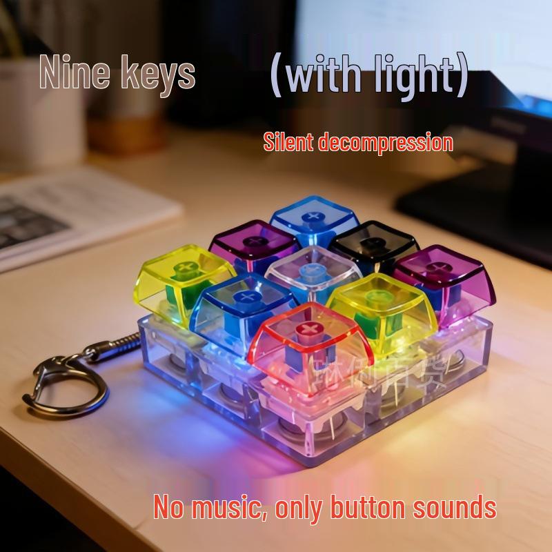 Silent Luminous Mechanical Keyboard Keychain: Cross-Border Adult Decompression Toy & Switch Tester