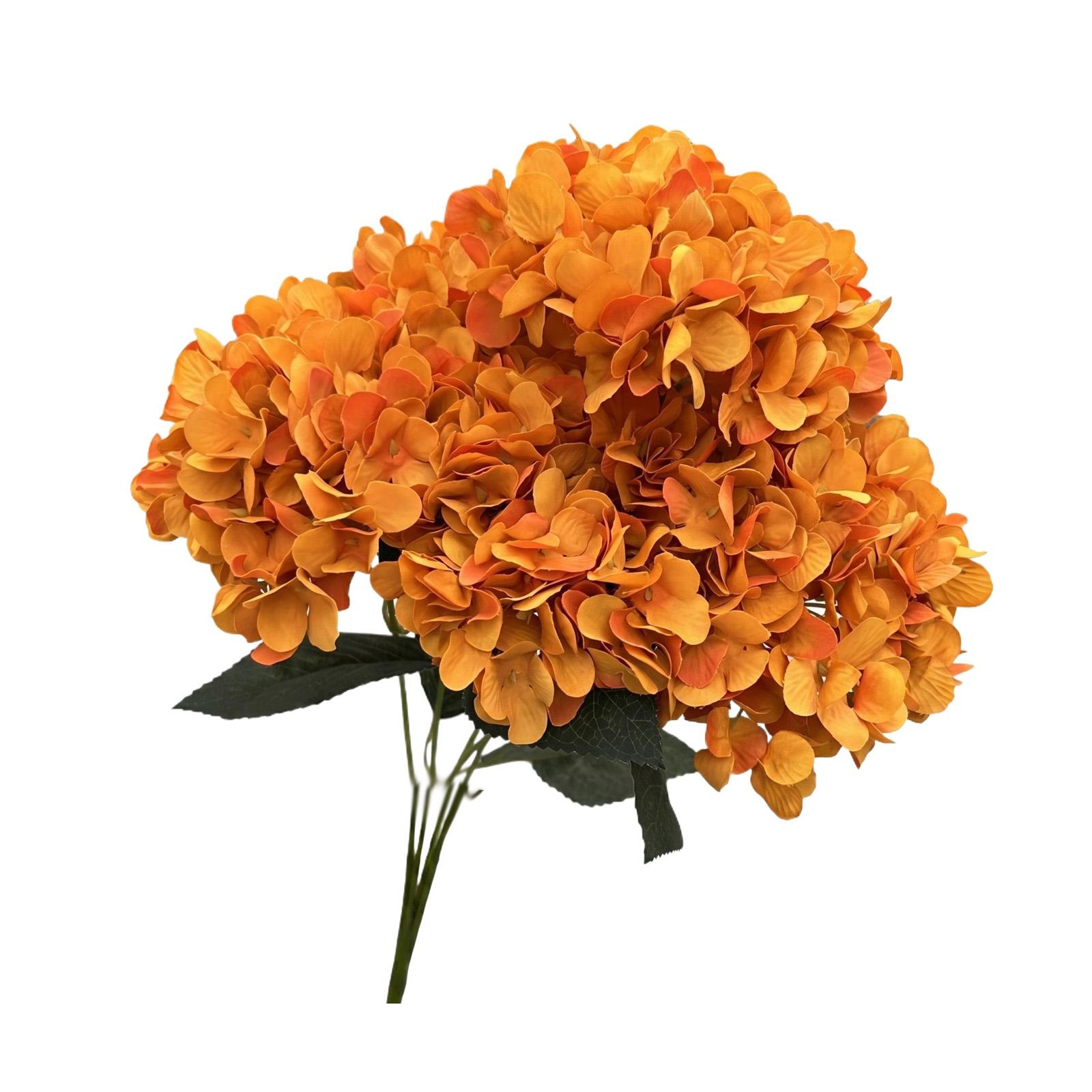 

Artificial Hydrangea Flowers 5 Heads Realistic Silk Floral Stems for Porch Garden Courtyard Wedding Decoration Display Arrangements One Size