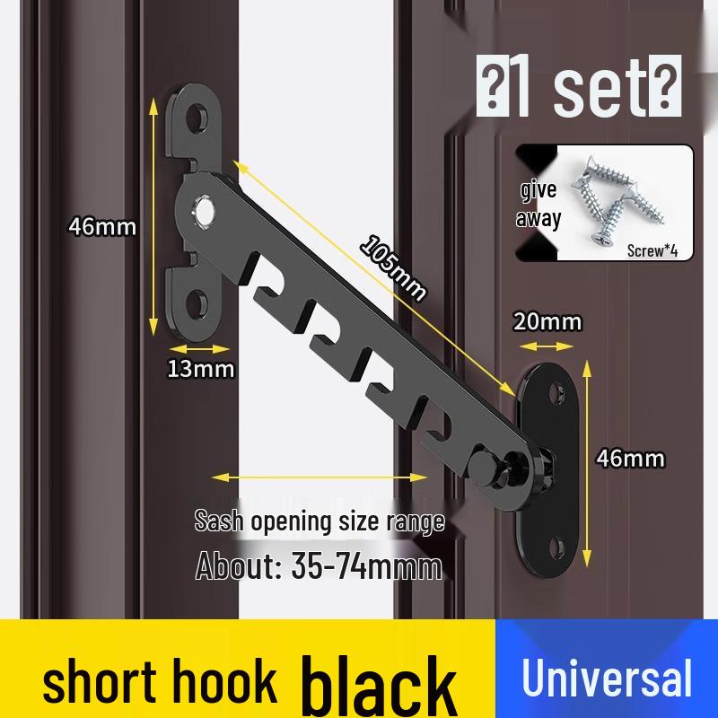 Bloqueo de seguridad para niños para ventanas y puertas - Gancho de soporte resistente al viento
