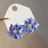 Early spring new dopamine flower stamen stud earrings fashionable and sweet simple earrings versatile high-end earrings