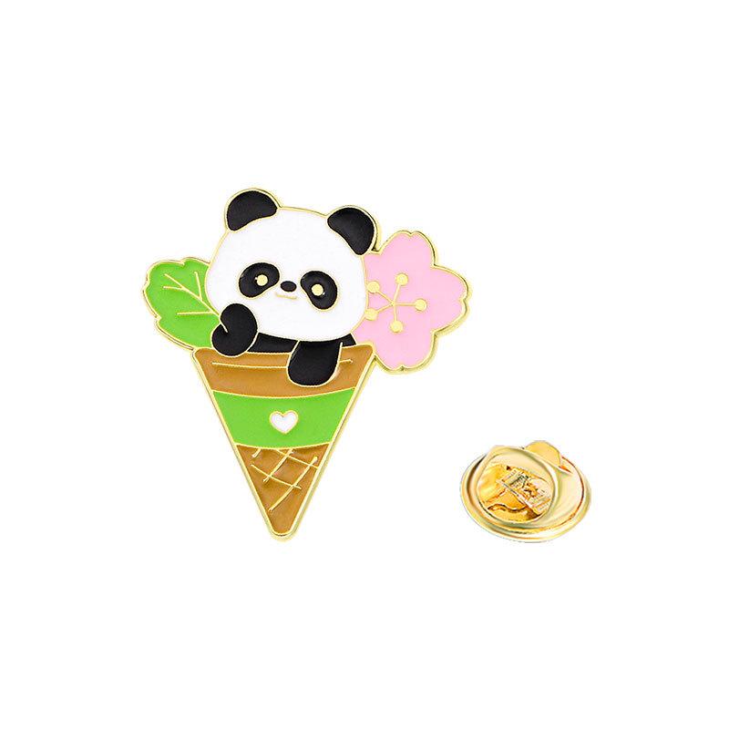 Original Enamel Alloy Brooch Cute Small Animal Ice Cream Sweet Pin Badge for Kid Clothes Backpack Decoration Wholesale