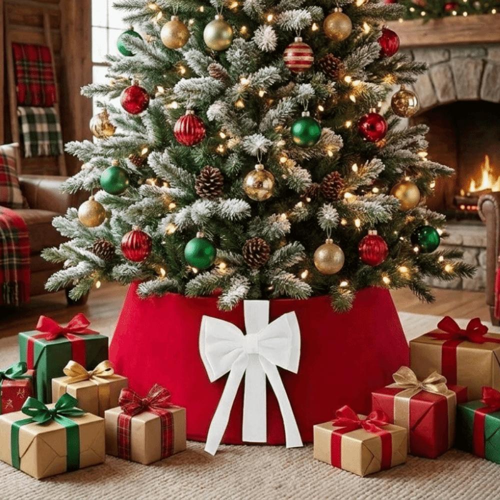 Plush Christmas Tree Base Cover Decorative Xmas Tree Surround Collar Festival Decor