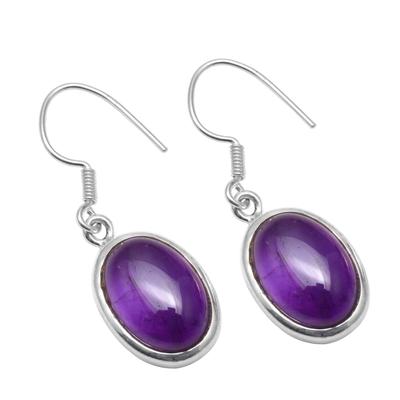 Amethyst Edelstein Ohrringe Massiv 925 Sterling Silber Handgefertigte Ohrringe Schmuck Geschenk für Frauen und Mädchen E-3765