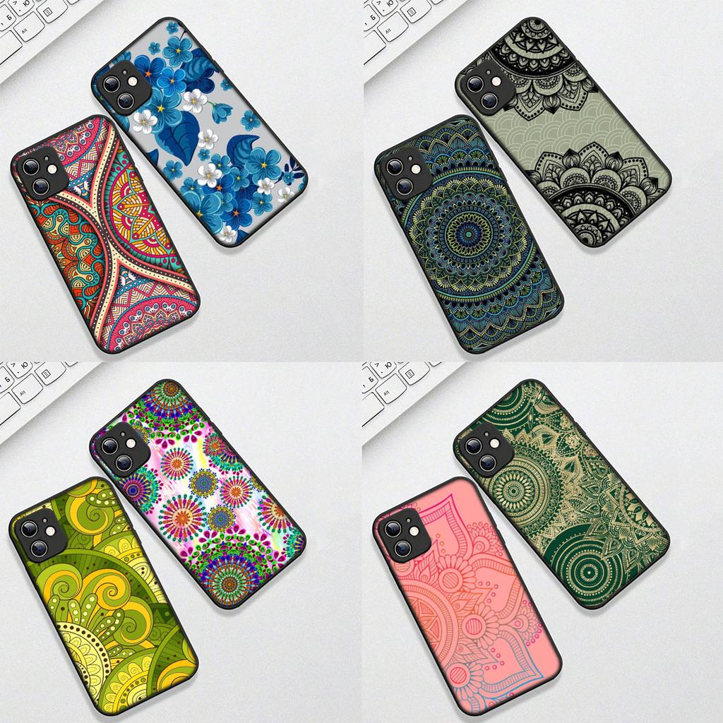 Cover for Xiaomi Redmi Note 12 11 10 A3 Pro 10A 10C 12C Note12 5G 4G Casing Phone Case Floral Paisley Mandala flower texture