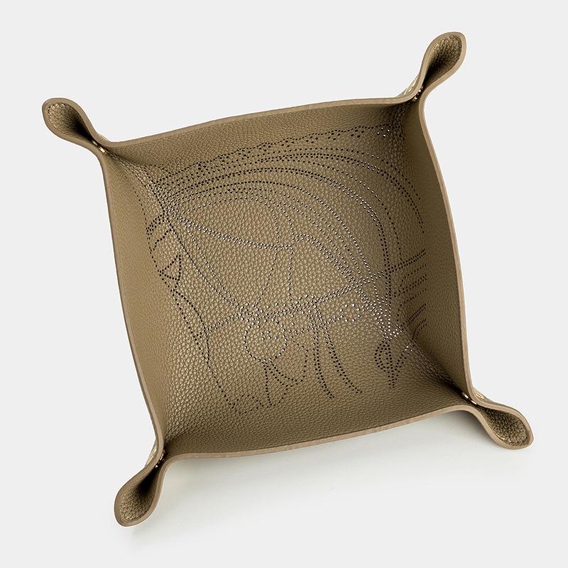 Vassoio portaoggetti in pelle di lusso a forma di testa di cavallo per gioielli e chiavi