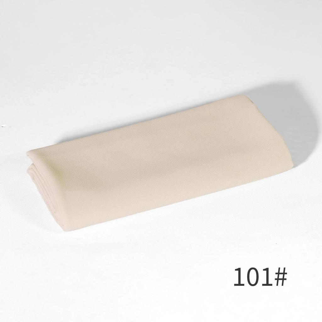- New Monochrome Pearl Chiffon Bubble Towel Women'S Scarf Long Scarf Windproof And Sand-Proof Four-Season Scarf