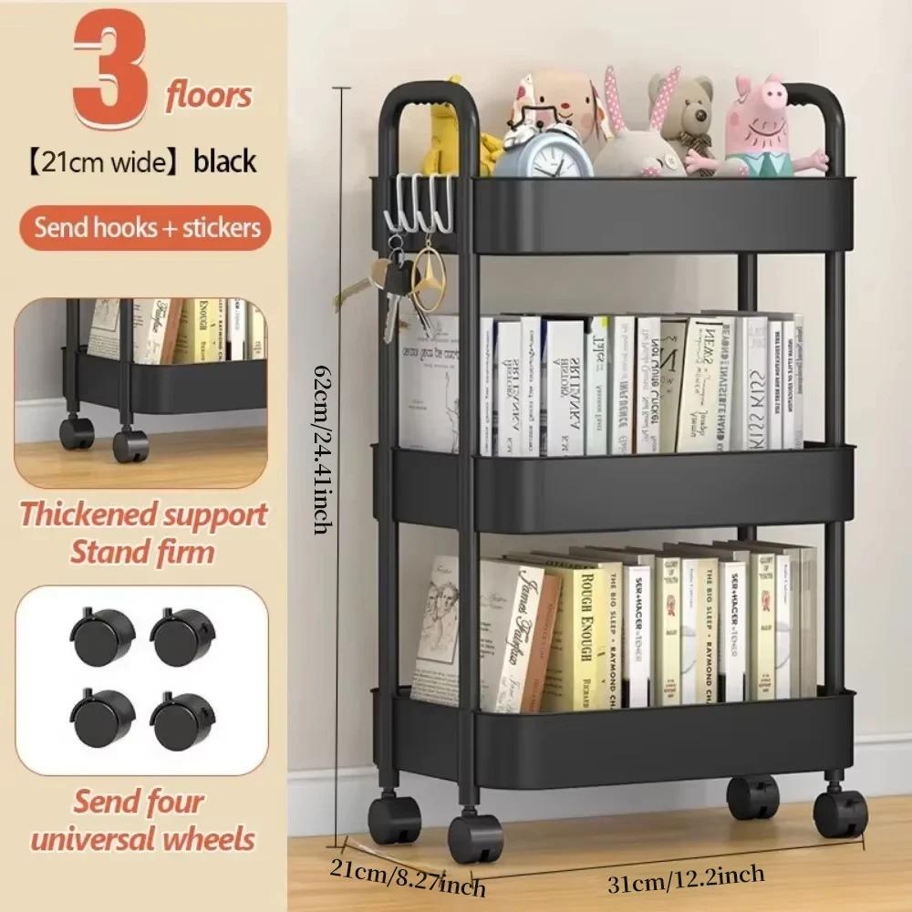 

1pc multi-layer storage rack, multi-layer classified storage, universal roller design, suitable for multiple scenarios