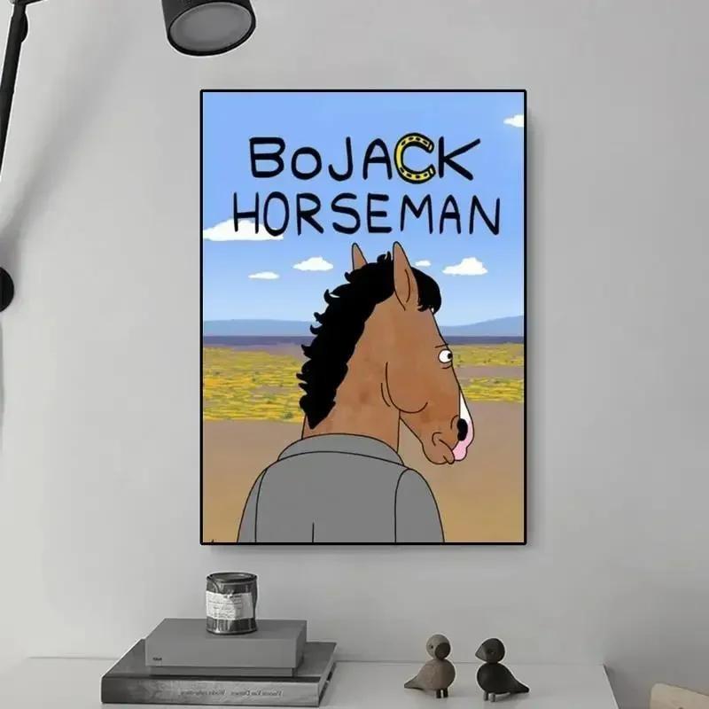 Whimsical Winged Horses Abstract Canvas Art Print  Vibrant Cartoon River Scene for Living Room Wall Decor