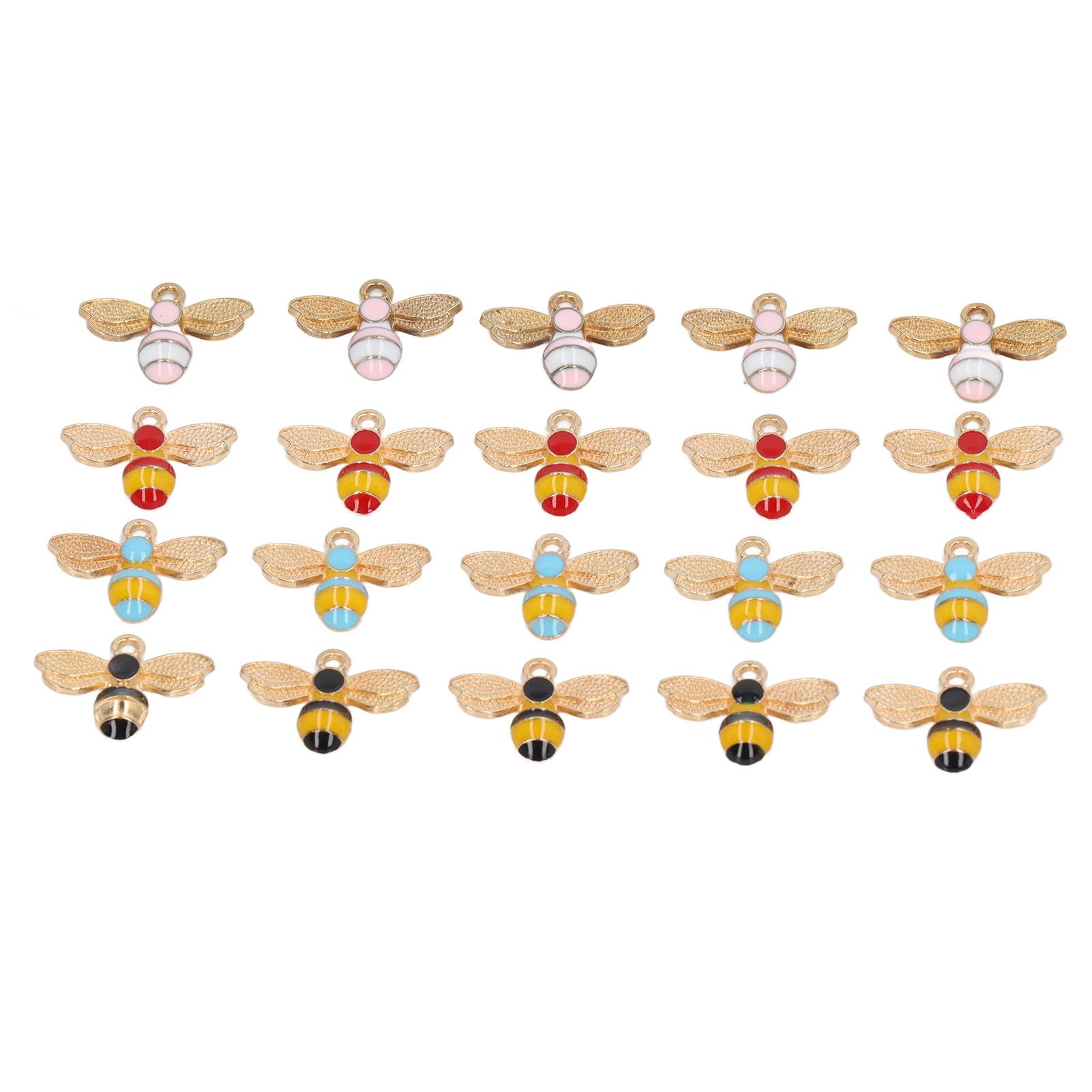 

20 шт. Подвески-шармы в виде пчел, портативные, ручной работы, DIY, с кристаллами и стразами, из сплава, подвеска-пчела для украшений