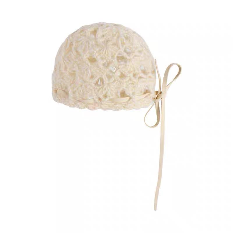 Women's Korean-Style Breathable Knit Crochet Hollow Beanie - Summer, Thin & Versatile