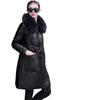 0Kg large size leather down cotton-padded clothing leather jacket women's autumn and winter new jacket long thermal cotton-padded clothing