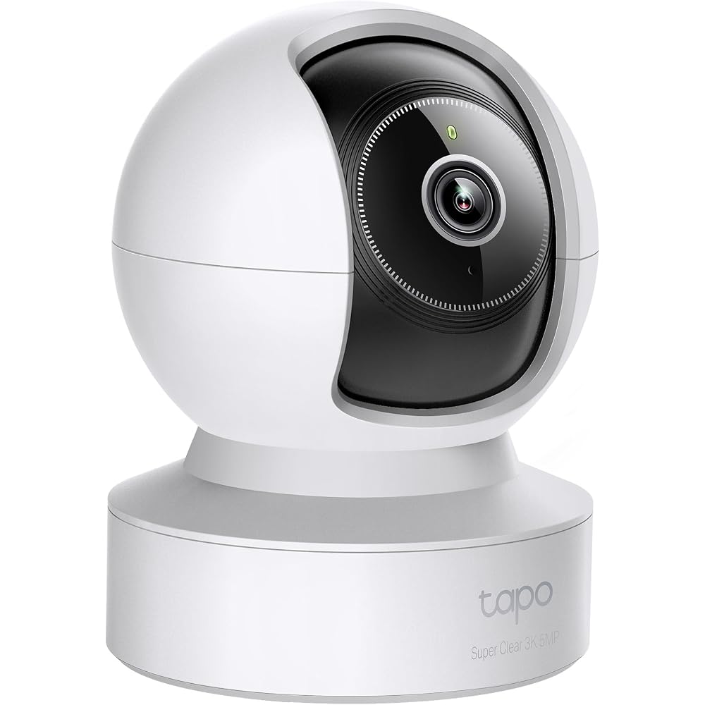 TP-Link Tapo Camera, Pet Camera, Surveillance Camera, Monitoring Camera, iPhone Compatible, Smartphone Compatible, Indoor, 3K 5MP, Night Vision, Two-W