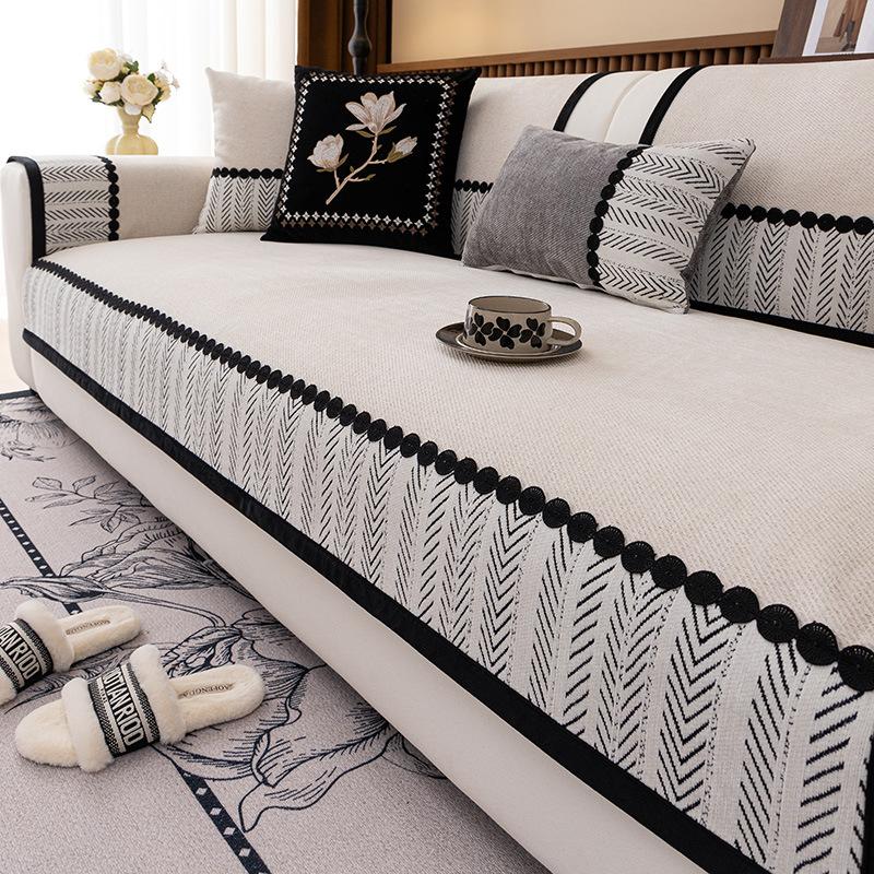 High End Sofa Cushion New Four Season Universal Straight Seat Cushion Fixed Non Slip Leather Sofa Cover Cloth Towel
