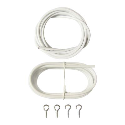   10ft Curtain Wire, PVC Steel Wire  Ing Cord with 4 Hooks for   Curtain Rod, Party, Garden, Wedding Decoration  