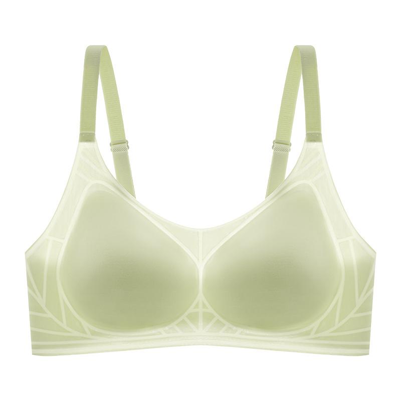Summer Seamless Stealth Underwear Women's Cool Feeling Ice Silk Small Breasts Gather Bra Breathable Thin Collection Breast Bra Cover
