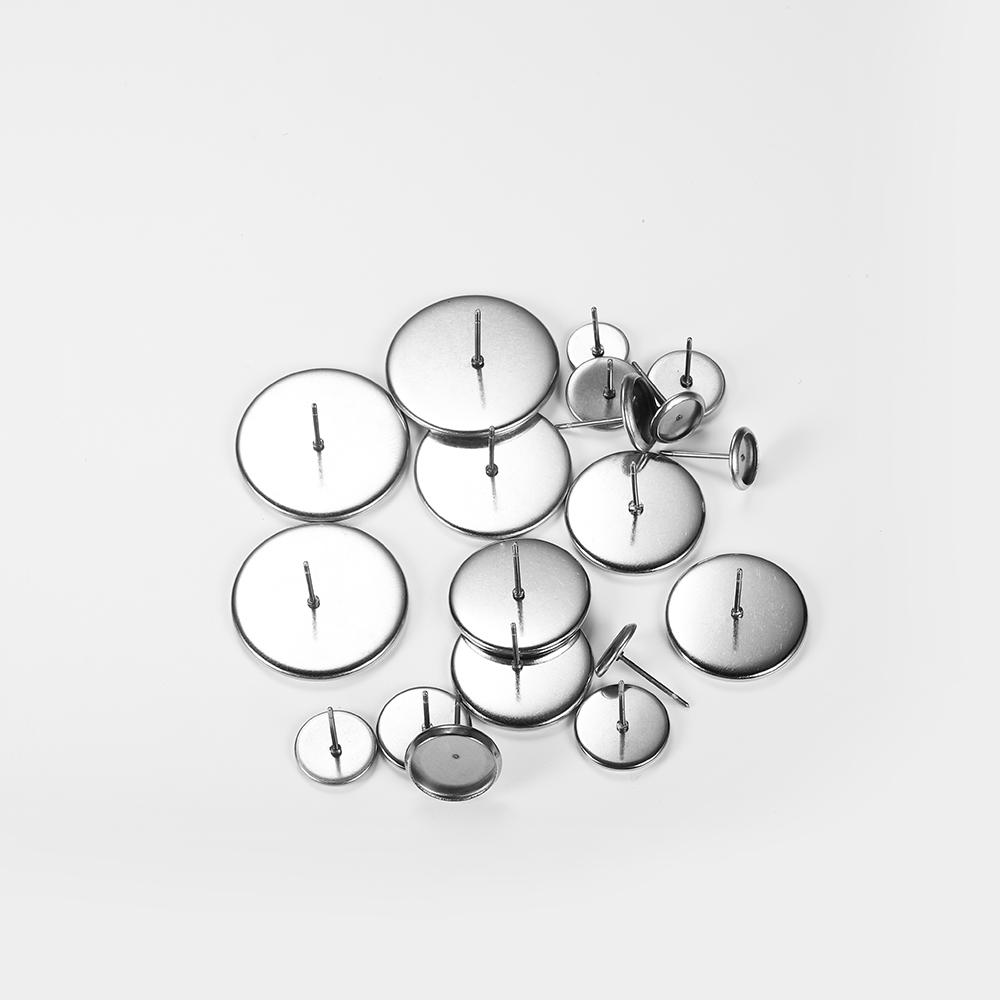 20 Stück/Los 6mm - 25mm Edelstahl Leere Ohrstecker Basis Ohrhänger Cabochon Cameo Fassungen Lünettenschale Für Schmuckherstellung Zubehör