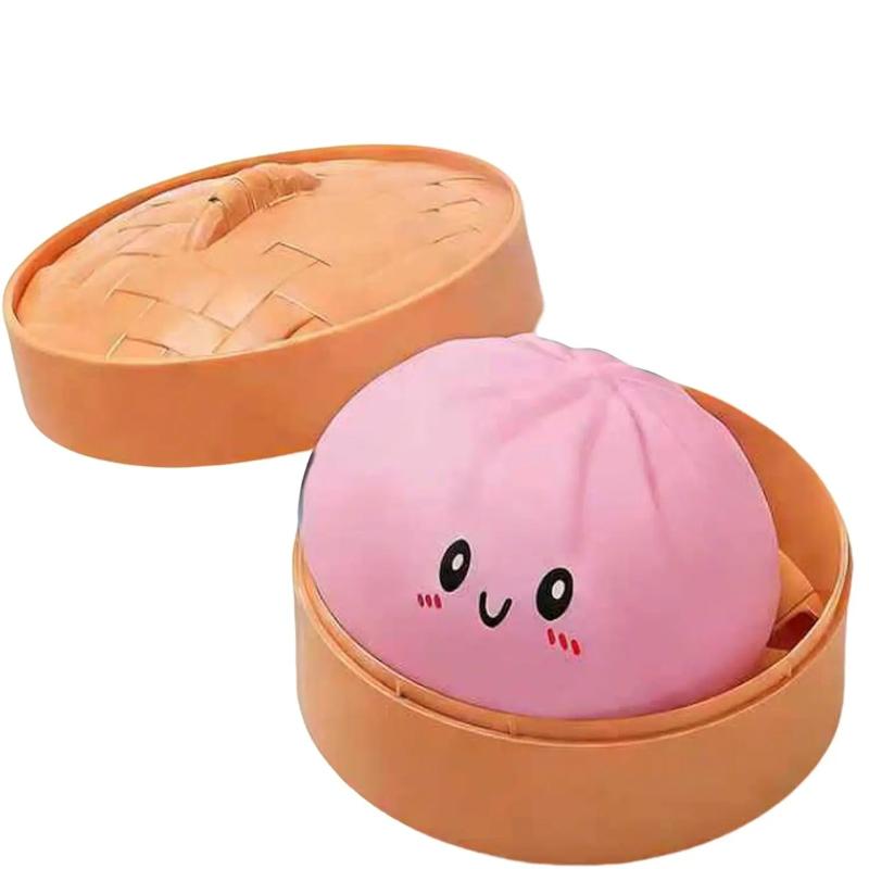 Vivid Dumpling Squishes Stress Balls Fidgeting Tactile Toys Simulation Food Squishies Bun With Steamer Press Dough Ball Gifts*