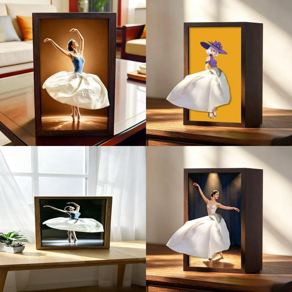 Ballet Dance Wooden Tissue Box Holder With Creative Cartoon Design For Home Decor