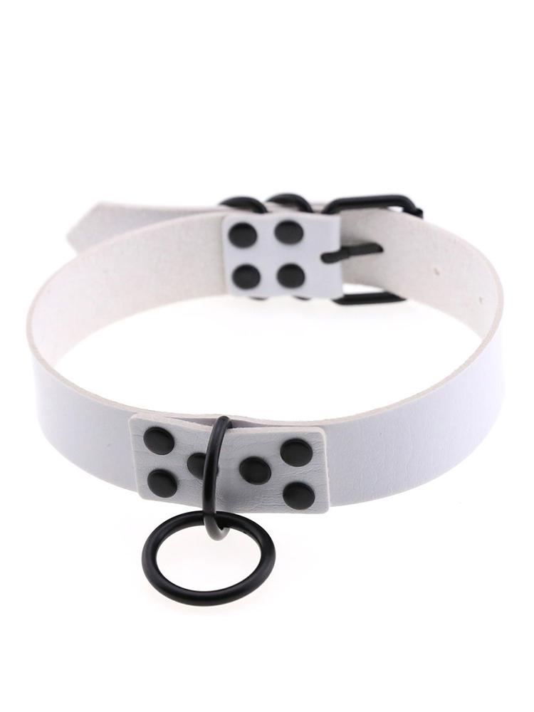 Gothic Harness Women Collar Chain Choker Sexy PU Leather Chain Pendant Collar Choker Necklace Cosplay Accessories for Couples