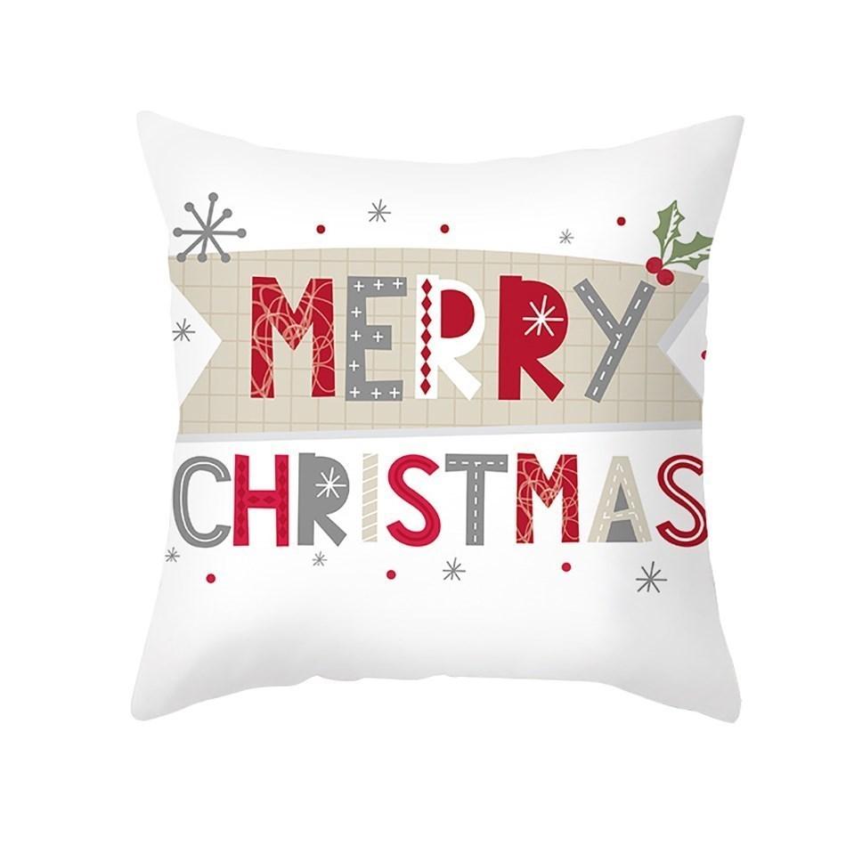 Christmas Cushion Cover Santa Printed Sofa Pillow Cover Christmas Decoration Gift Natal Navidad New Year