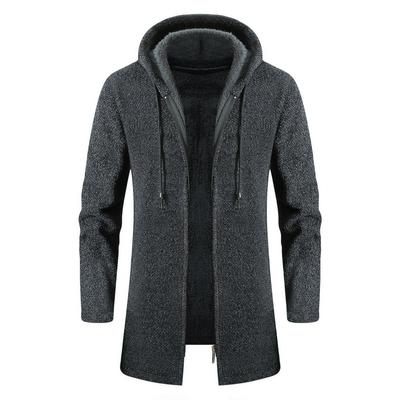 Herren Pullover Mantel Herbst Winter Neue Warme Reißverschluss Mittellang Samt Strickjacke Pullover Mann Lässige Strickwaren Plüsch Sweatercoat Herren Kleidung