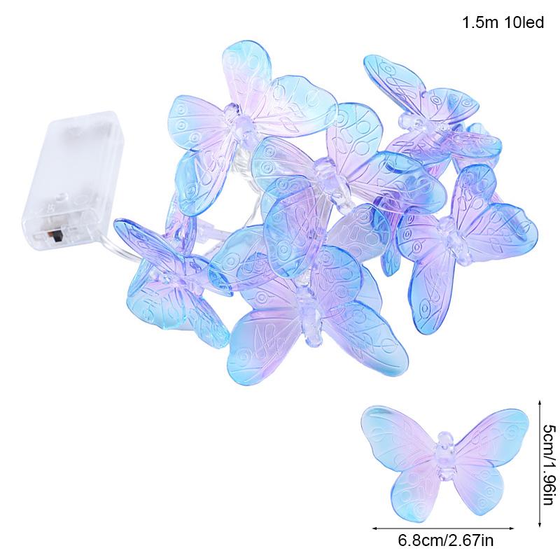 1.5M 10LED Butterfly Strings Garland Girls Butterfly Brithday Party Wedding Home Decorations Kids Christmas Gift Fairy Light
