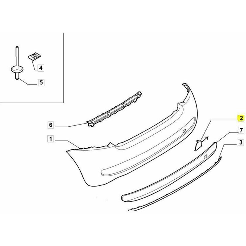 Kryt zadního tažného háku auta pro rok 2007-2012 735455393 Víko zadního přívěsu Kryt tažného oka zadního nárazníku Vnější díly