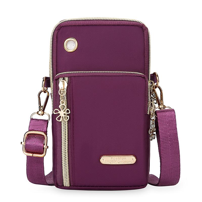Minimalist Women's Phone Sling Bag – Lightweight Nylon Crossbody with ID Pocket, Ideal for Travel & Shopping