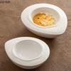 Matte Egg Shaped Ceramic Bowl Dining Plate Dessert Bowl Sashimi Plates Double Layered Soup Plate Serving Plates Dim Sum Dish
