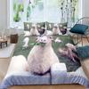 Funny Sheep King Queen Bedding Set Kids Farm Animal Duvet Cover White Little Lamb Comforter Cover 2/3pcs Polyester Quilt Cover