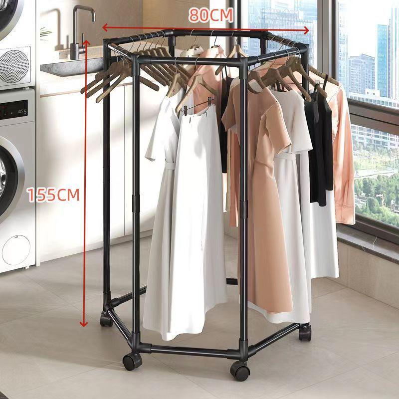 Multi-Functional Rotating Floor-Standing Drying Rack for Clothes and Hats
