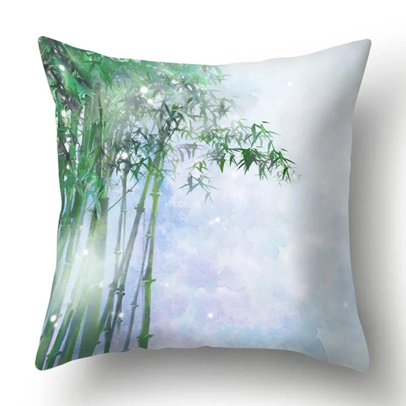 Ink Landscape Painting Pillowcase Bedroom Room Home Decoration Office Seat Living Room Sofa Cushion Cover 45x45cm