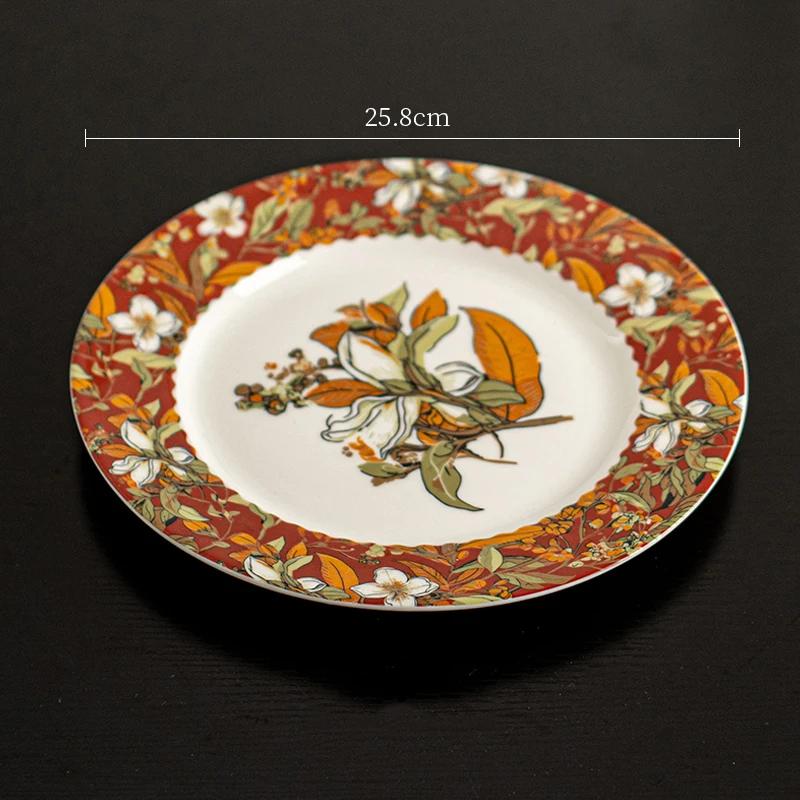 Retro Style Ceramic Plate Set High End Hotel Restaurant Steak Plate Creative Relief Exquisite Dining Plates Wedding Tableware