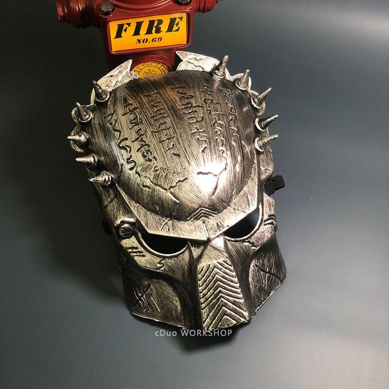 1:1 Scale Movie Alien Predator Cosplay Mask Costume Helmet Props Antenna Halloween Party Horror Full Face Head Mask Toys