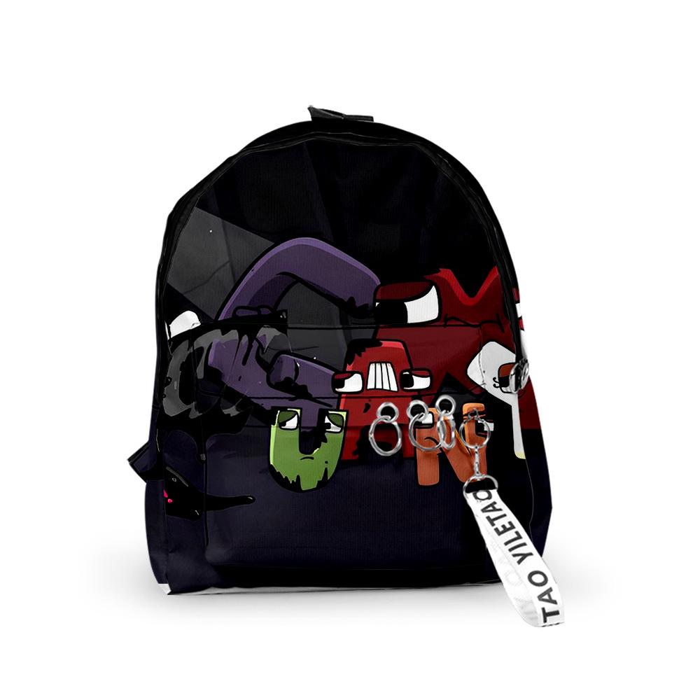 Classic Novelty Alphabet Lore Backpacks Boys/Girls Pupil School Bags 3D Print Keychains Oxford Waterproof Cute Small Backpacks